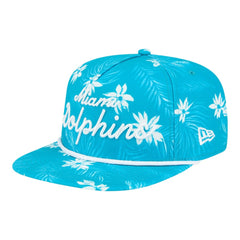 Miami Dolphins New Era Palm Print A-Frame 9FIFTY Snapback Hat Aqua