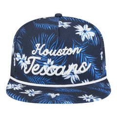 Houston Texans New Era Palm Print A-Frame 9FIFTY Snapback Hat Navy