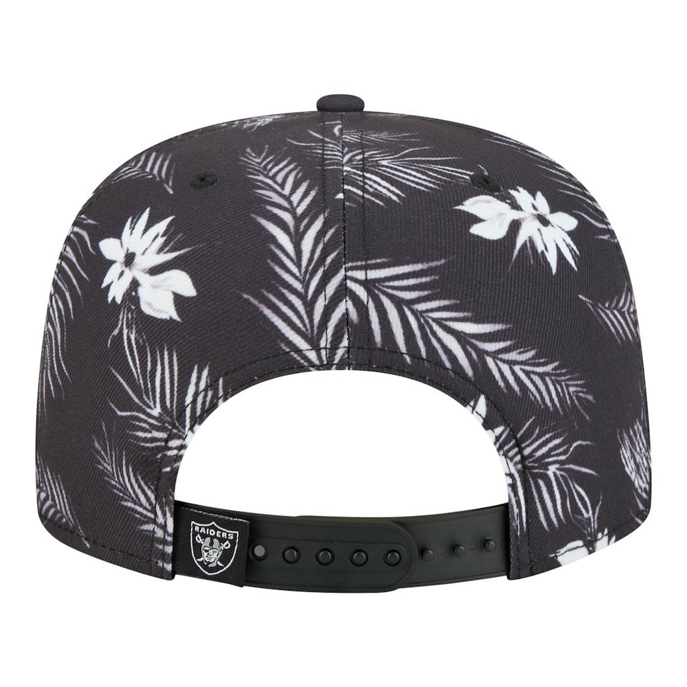 Las Vegas Raiders New Era Palm Print A-Frame 9FIFTY Snapback Hat Black