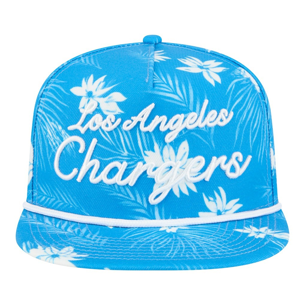 Los Angeles Chargers New Era Palm Print A-Frame 9FIFTY Snapback Hat Powder Blue