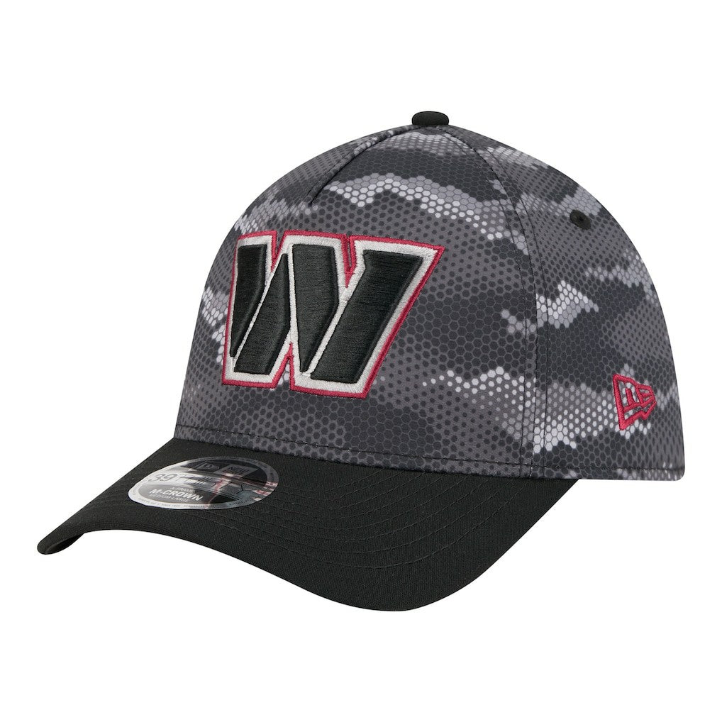 Washington Commanders New Era Camo A-Frame 39THIRTY Flex Hat Black