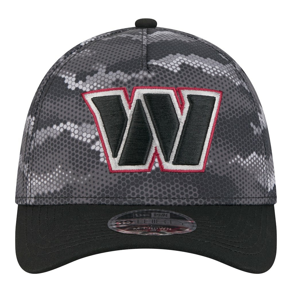 Washington Commanders New Era Camo A-Frame 39THIRTY Flex Hat Black