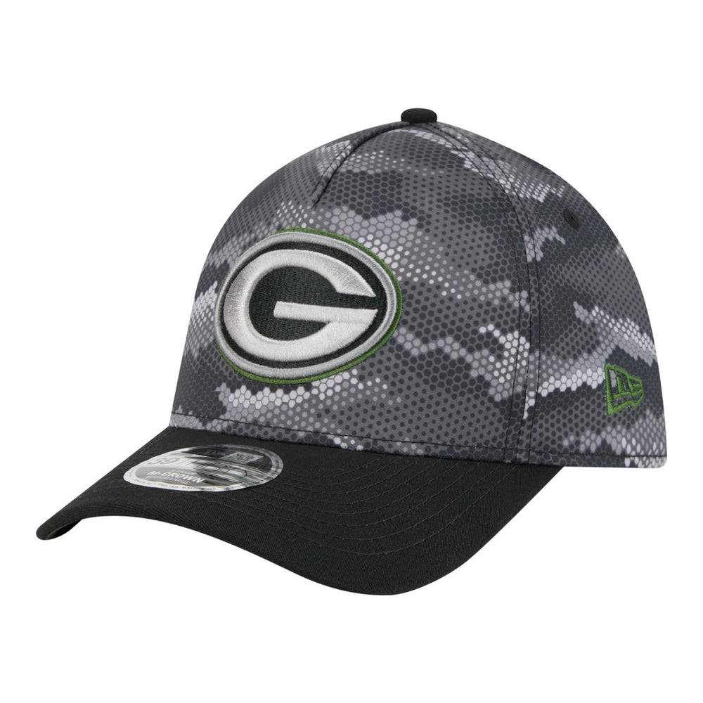 Green Bay Packers New Era Camo A-Frame 39THIRTY Flex Hat Black