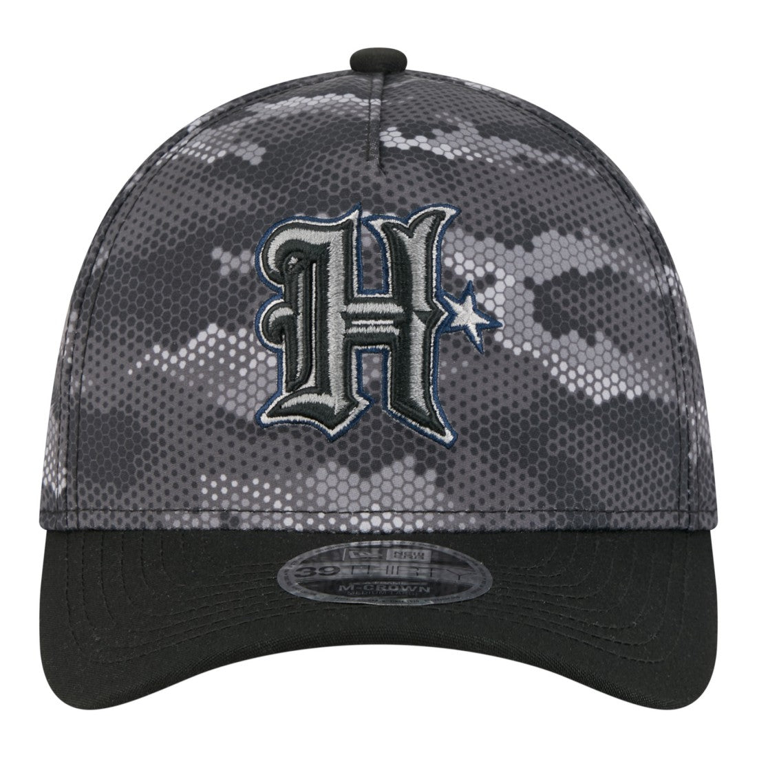 Houston Texans New Era Camo A-Frame 39THIRTY Flex Hat Black