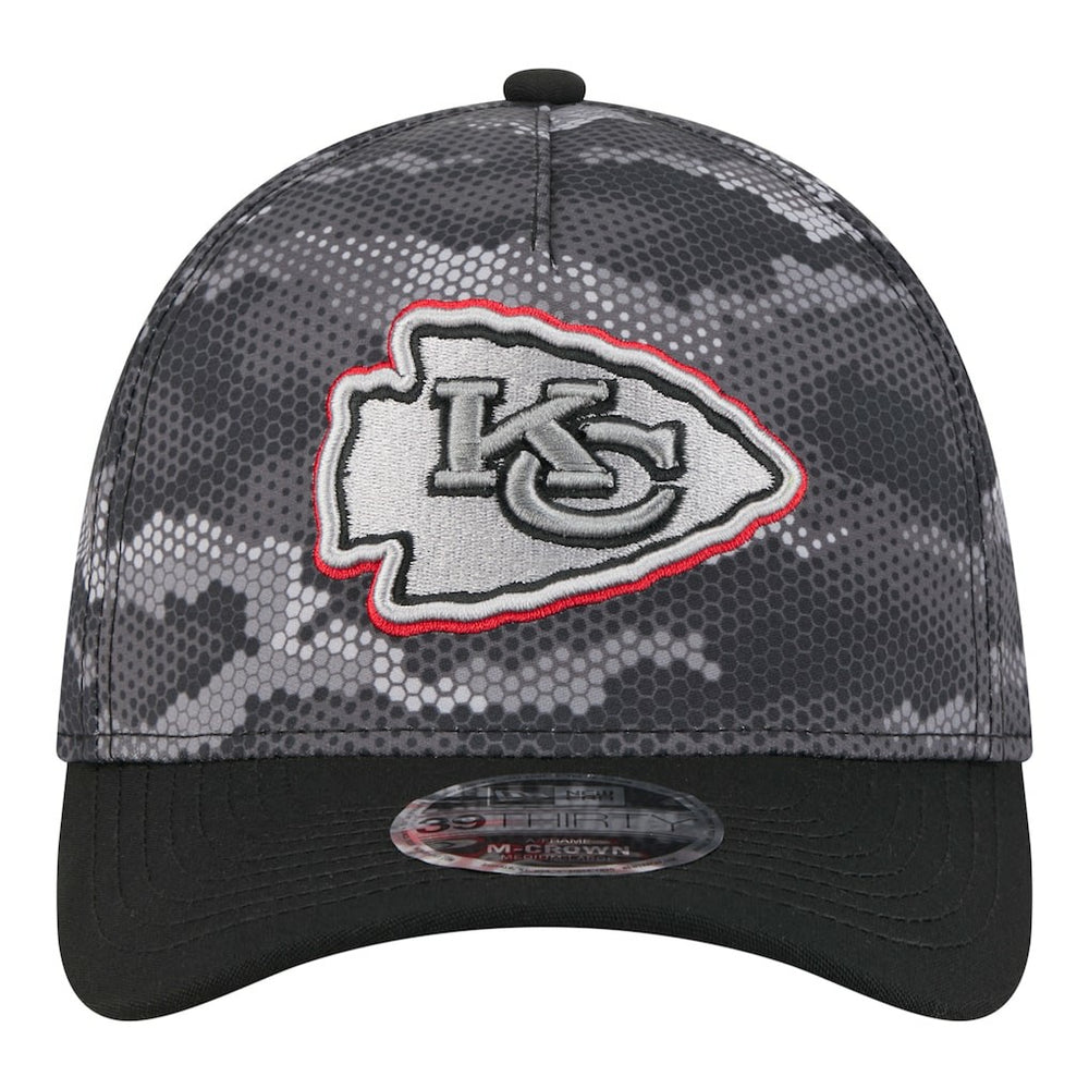 Kansas City Chiefs New Era Camo A-Frame 39THIRTY Flex Hat Black