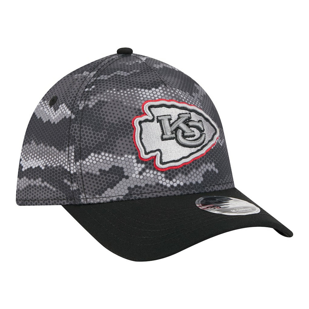 Kansas City Chiefs New Era Camo A-Frame 39THIRTY Flex Hat Black