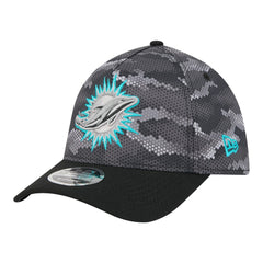 Miami Dolphins New Era Camo A-Frame 39THIRTY Flex Hat Black