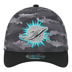 Miami Dolphins New Era Camo A-Frame 39THIRTY Flex Hat Black