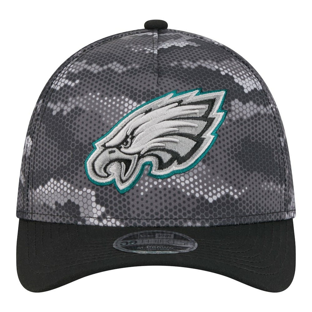 Philadelphia Eagles New Era Camo A-Frame 39THIRTY Flex Hat Black