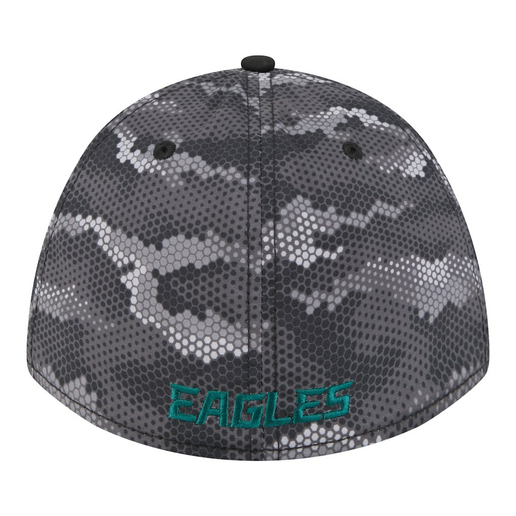 Philadelphia Eagles New Era Camo A-Frame 39THIRTY Flex Hat Black