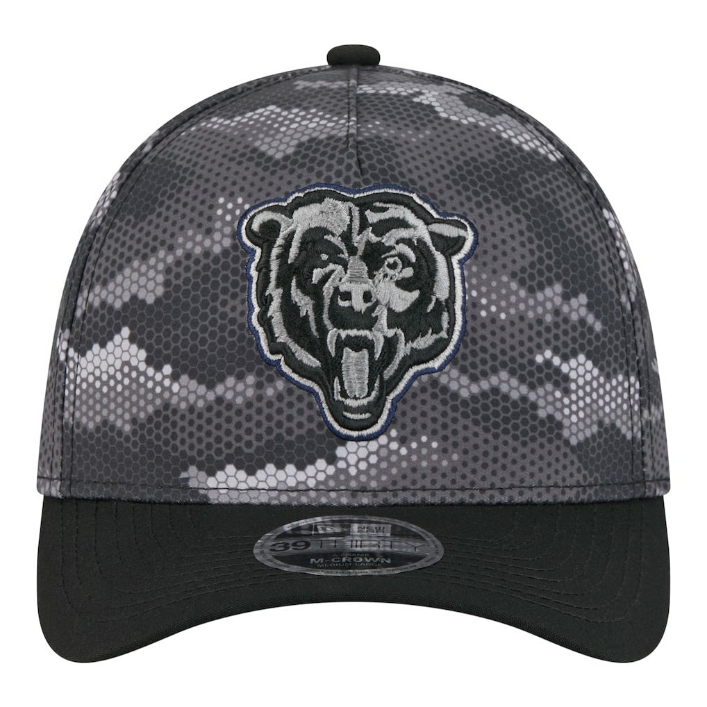 Chicago Bears New Era Camo A-Frame 39THIRTY Flex Hat Black
