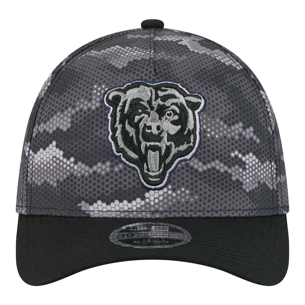 Chicago Bears New Era Camo A-Frame 39THIRTY Flex Hat Black