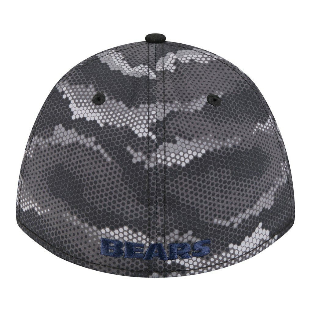 Chicago Bears New Era Camo A-Frame 39THIRTY Flex Hat Black