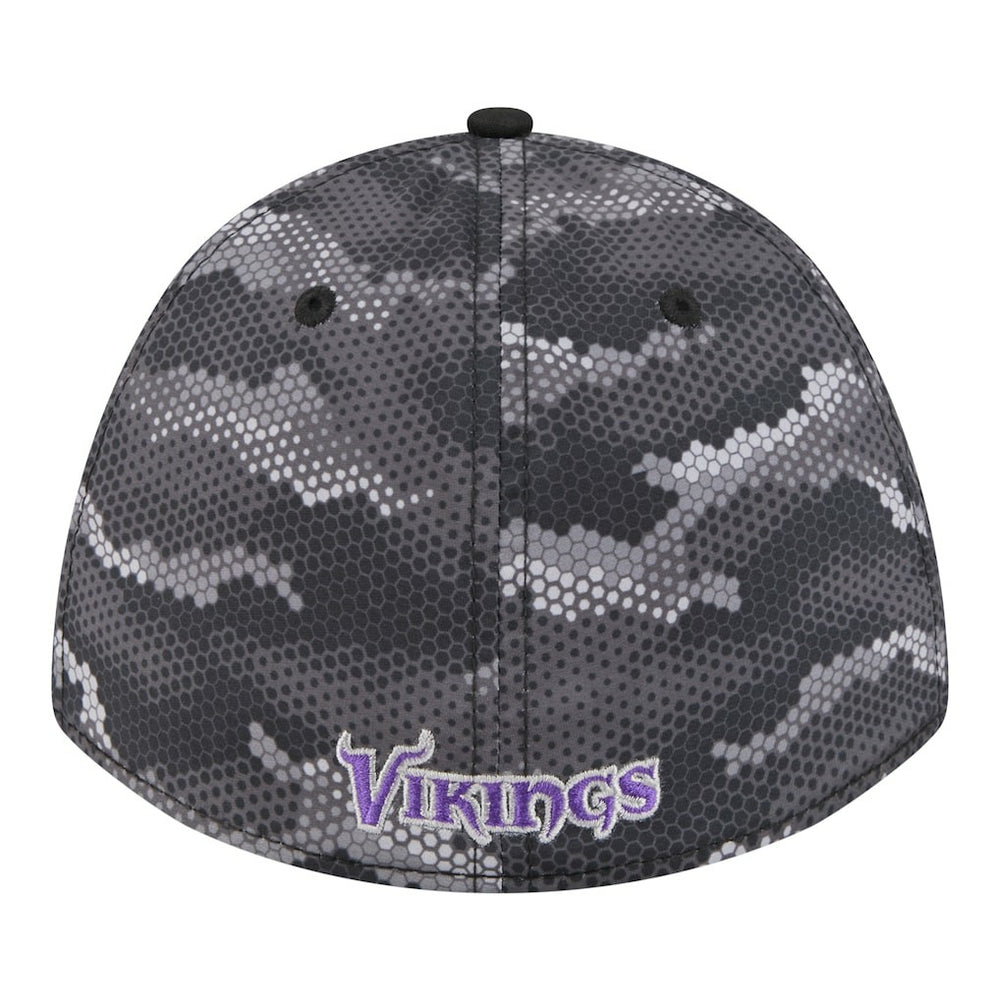 Minnesota Vikings New Era Camo A-Frame 39THIRTY Flex Hat Black