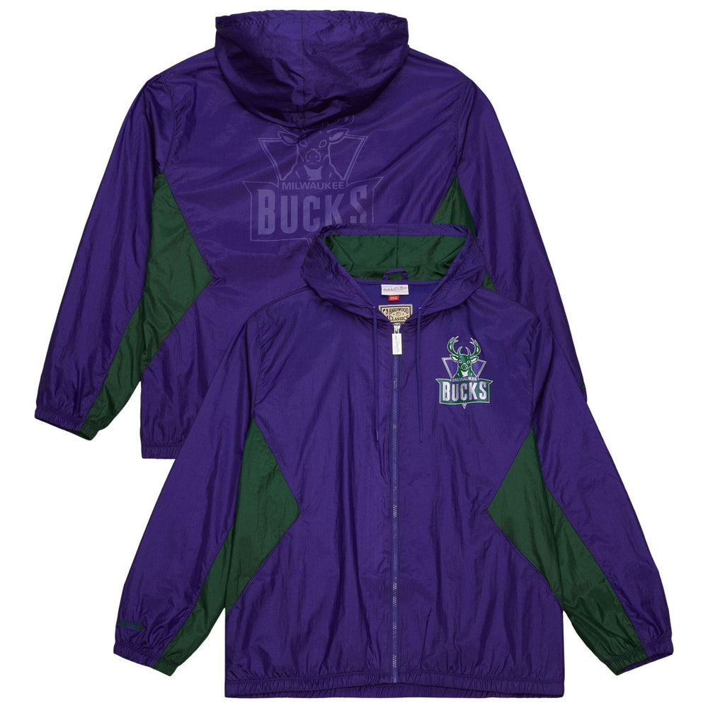 Milwaukee Bucks Playmaker Full-Zip Hooded Windbreaker Jacket Purple