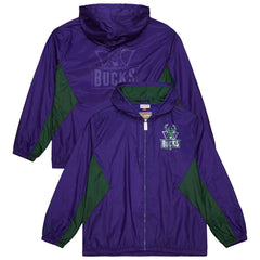 Milwaukee Bucks Playmaker Full-Zip Hooded Windbreaker Jacket Purple