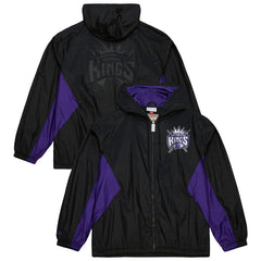 Sacramento Kings Playmaker Full-Zip Hooded Windbreaker Jacket Black