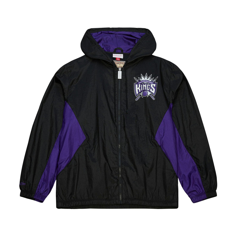 Sacramento Kings Playmaker Full-Zip Hooded Windbreaker Jacket Black