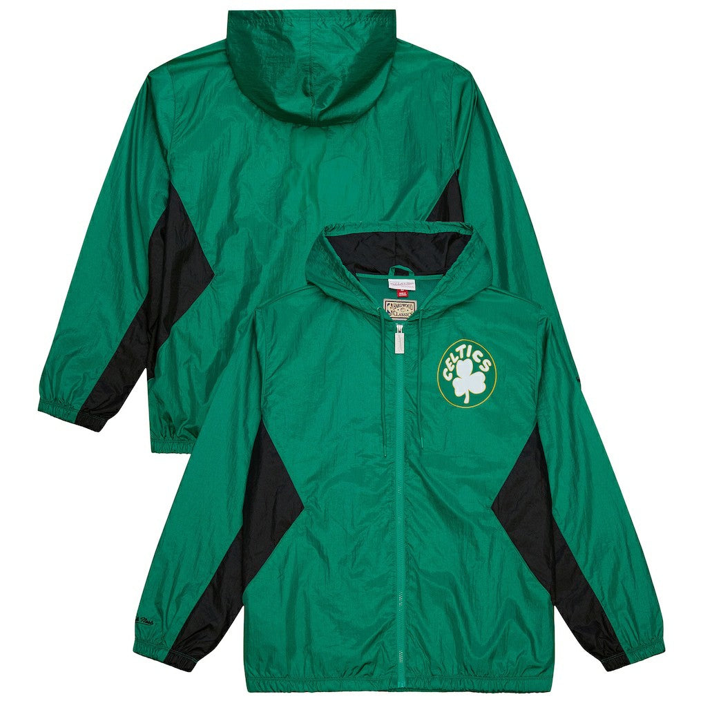 Boston Celtics Playmaker Full-Zip Hooded Windbreaker Jacket Kelly Green