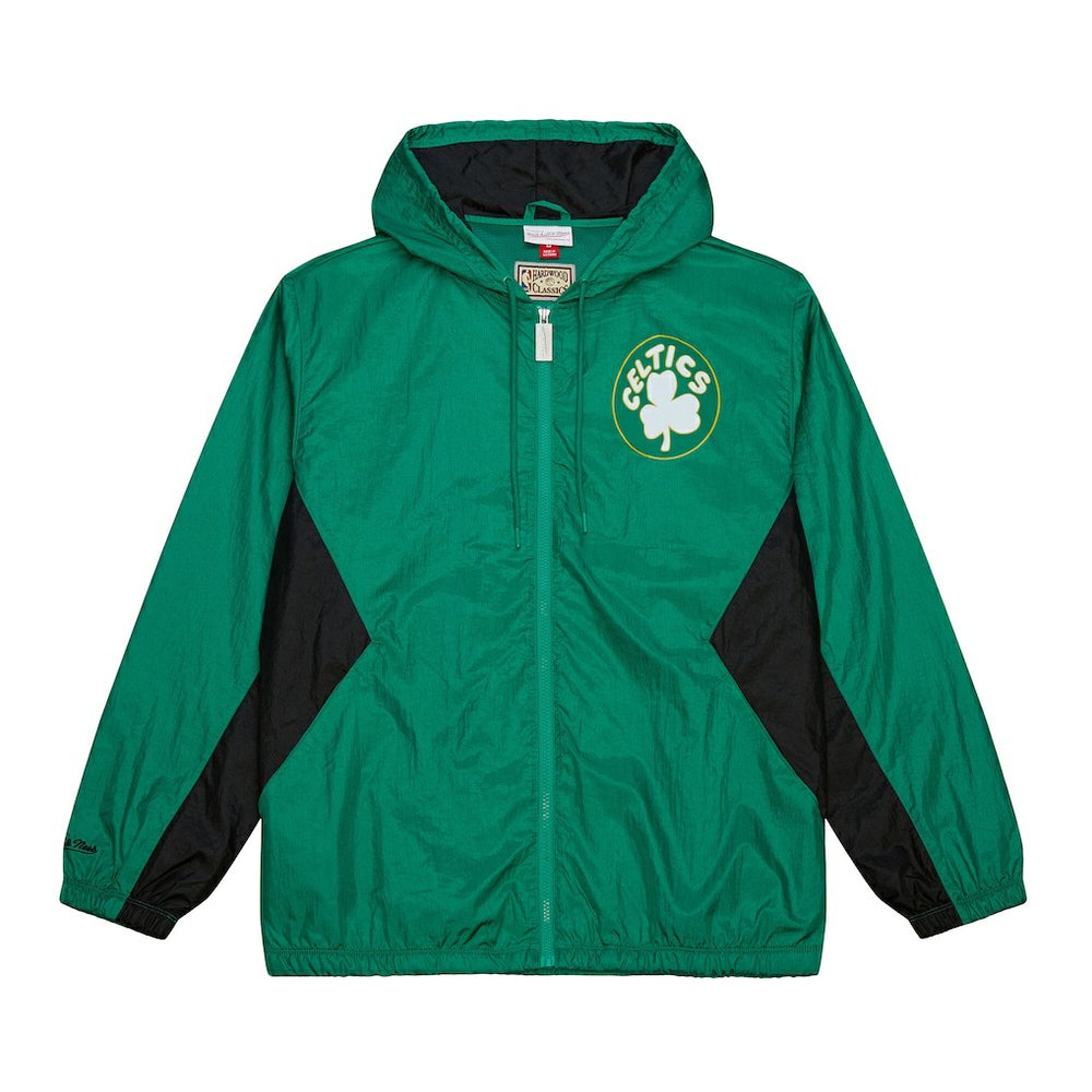 Boston Celtics Playmaker Full-Zip Hooded Windbreaker Jacket Kelly Green