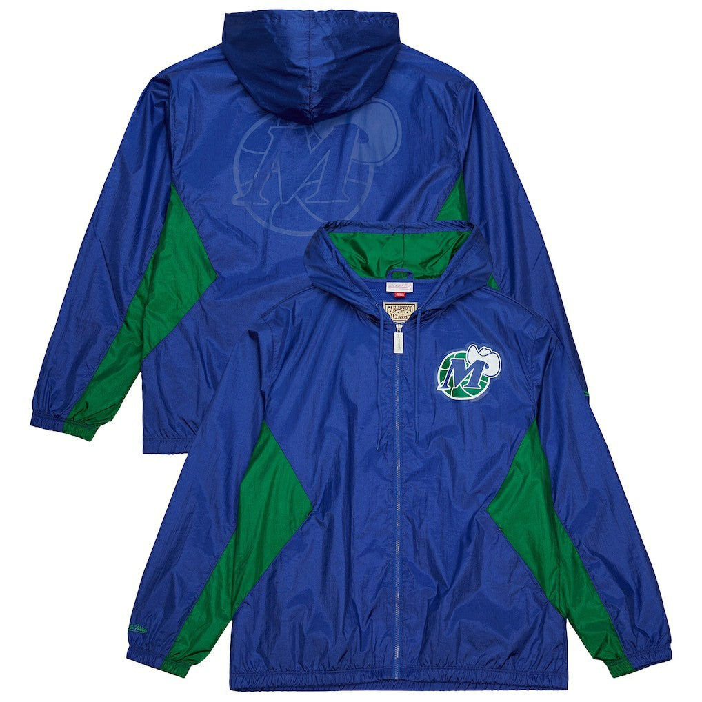 Dallas Mavericks Playmaker Full-Zip Hooded Windbreaker Jacket Blue