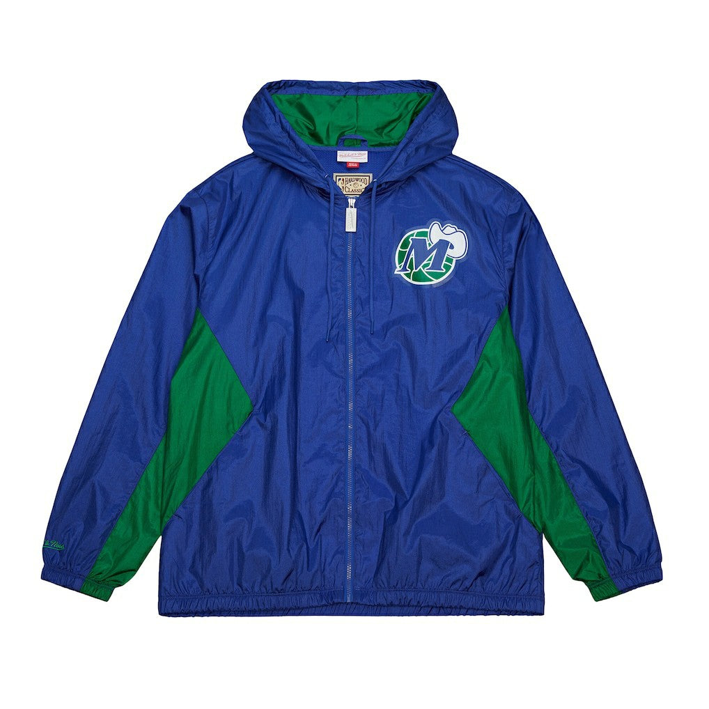 Dallas Mavericks Playmaker Full-Zip Hooded Windbreaker Jacket Blue