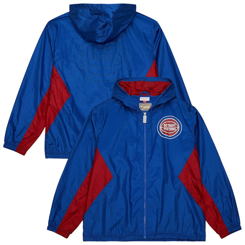 Detroit Pistons Playmaker Full-Zip Hooded Windbreaker Jacket Blue