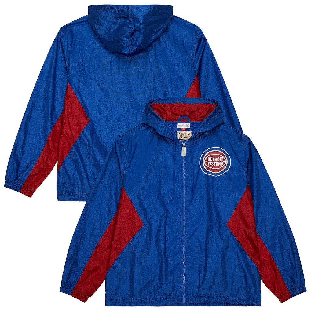 Detroit Pistons Playmaker Full-Zip Hooded Windbreaker Jacket Blue