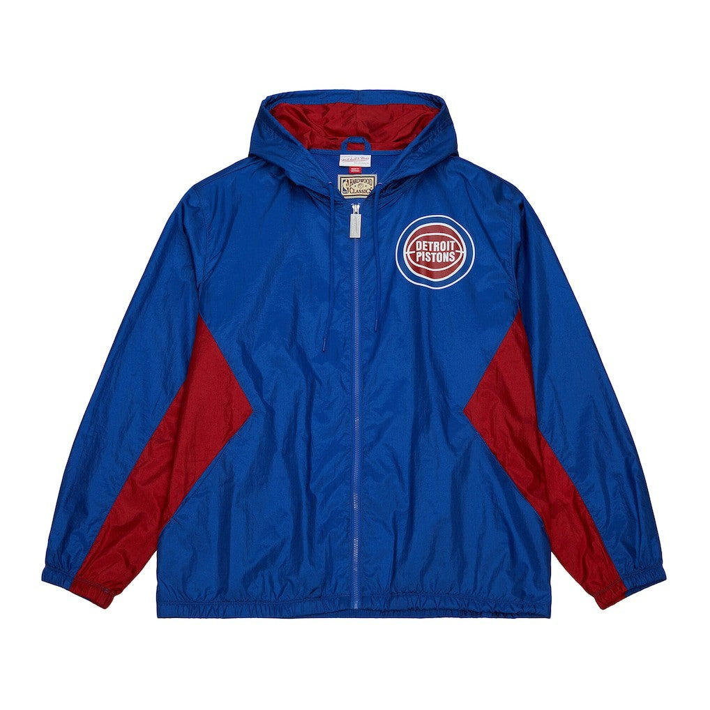 Detroit Pistons Playmaker Full-Zip Hooded Windbreaker Jacket Blue