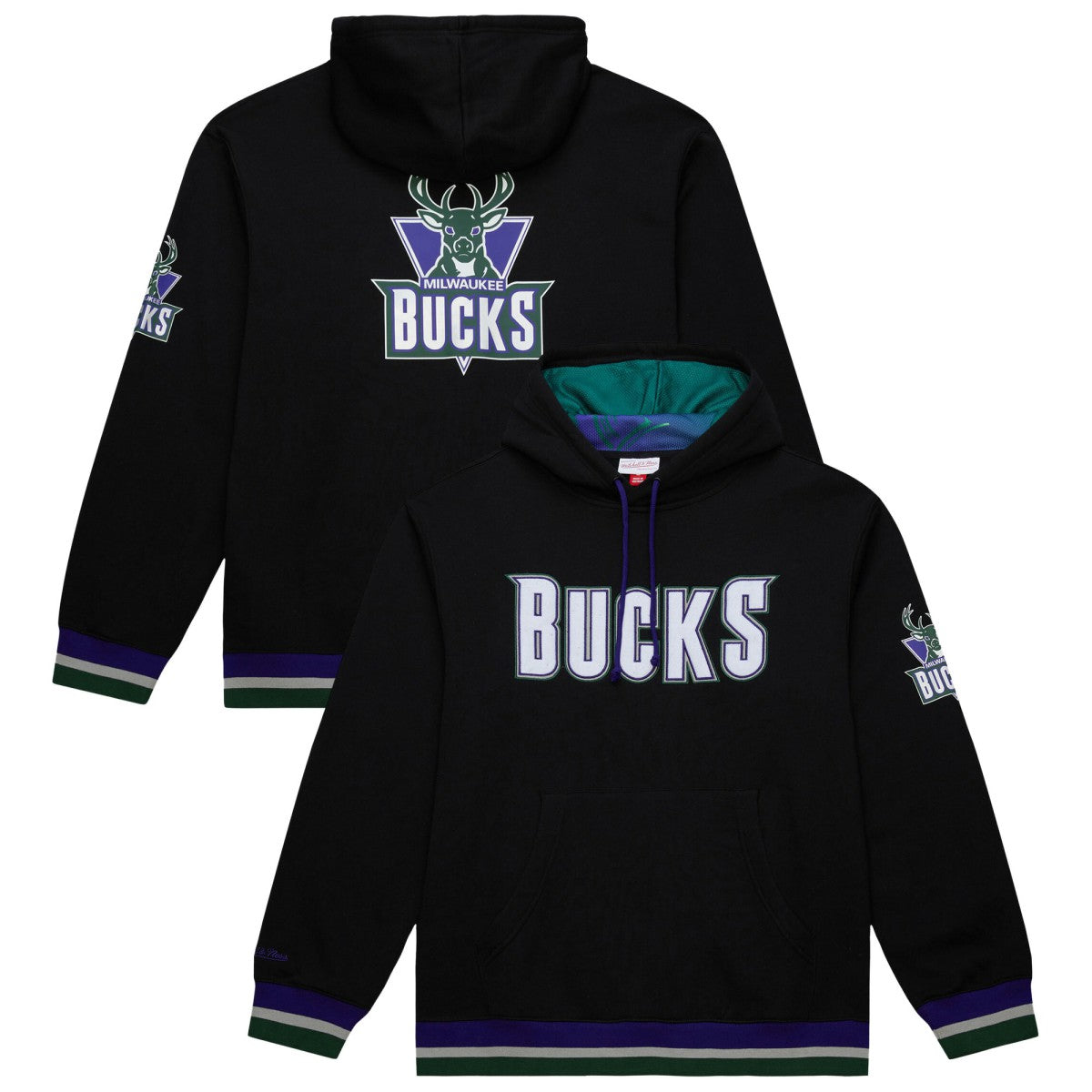 Milwaukee Bucks Unisex Vintage Heavyweight Hoodie Black