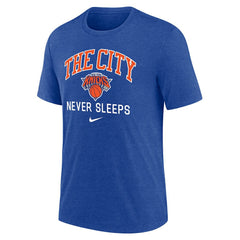 New York Knicks Tri-Blend T-Shirt Heather Royal