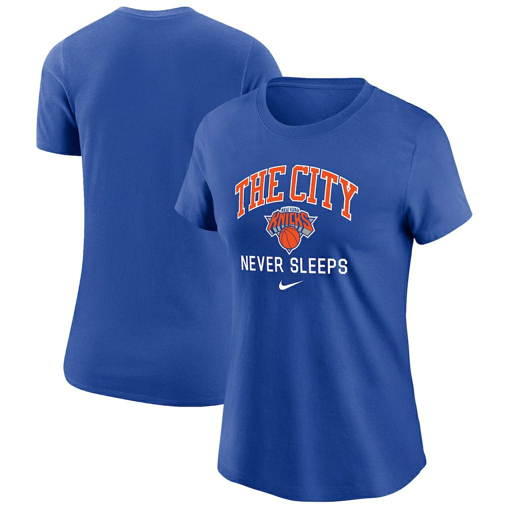 New York Knicks Women's The City Never Sleeps T-Shirt Blue