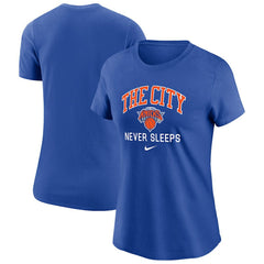 New York Knicks Women's The City Never Sleeps T-Shirt Blue
