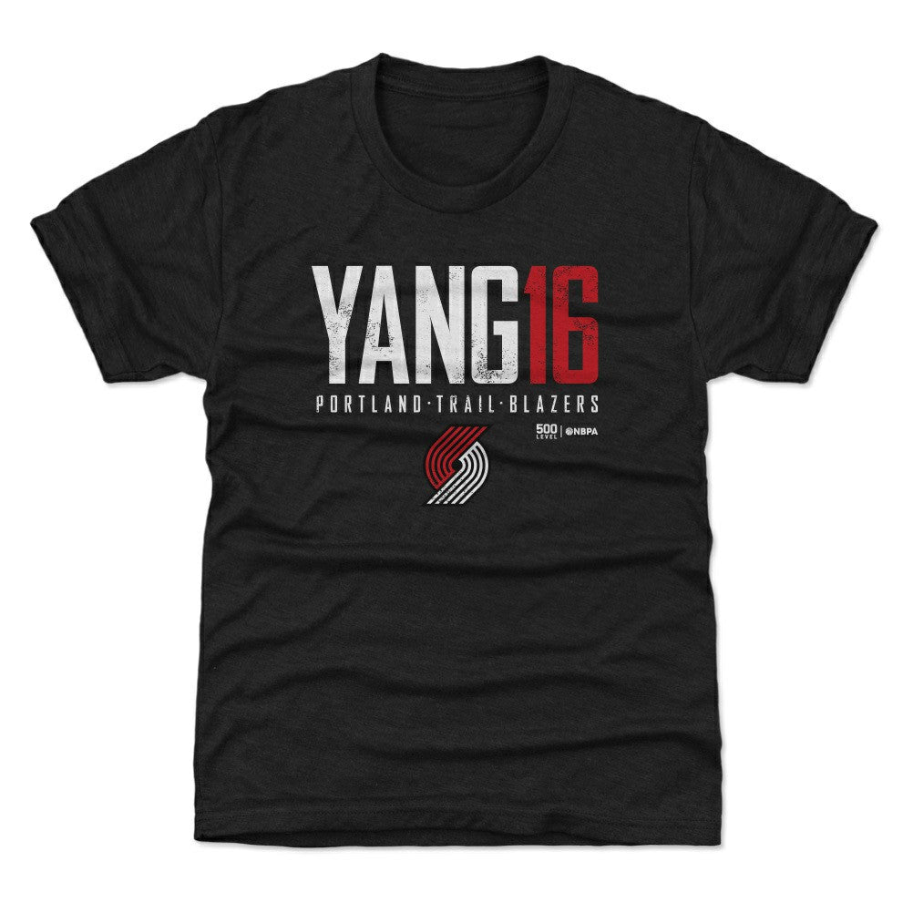 Yang Hansen Portland Trail Blazers 500 Level Youth Elite Name & Number T-Shirt Black