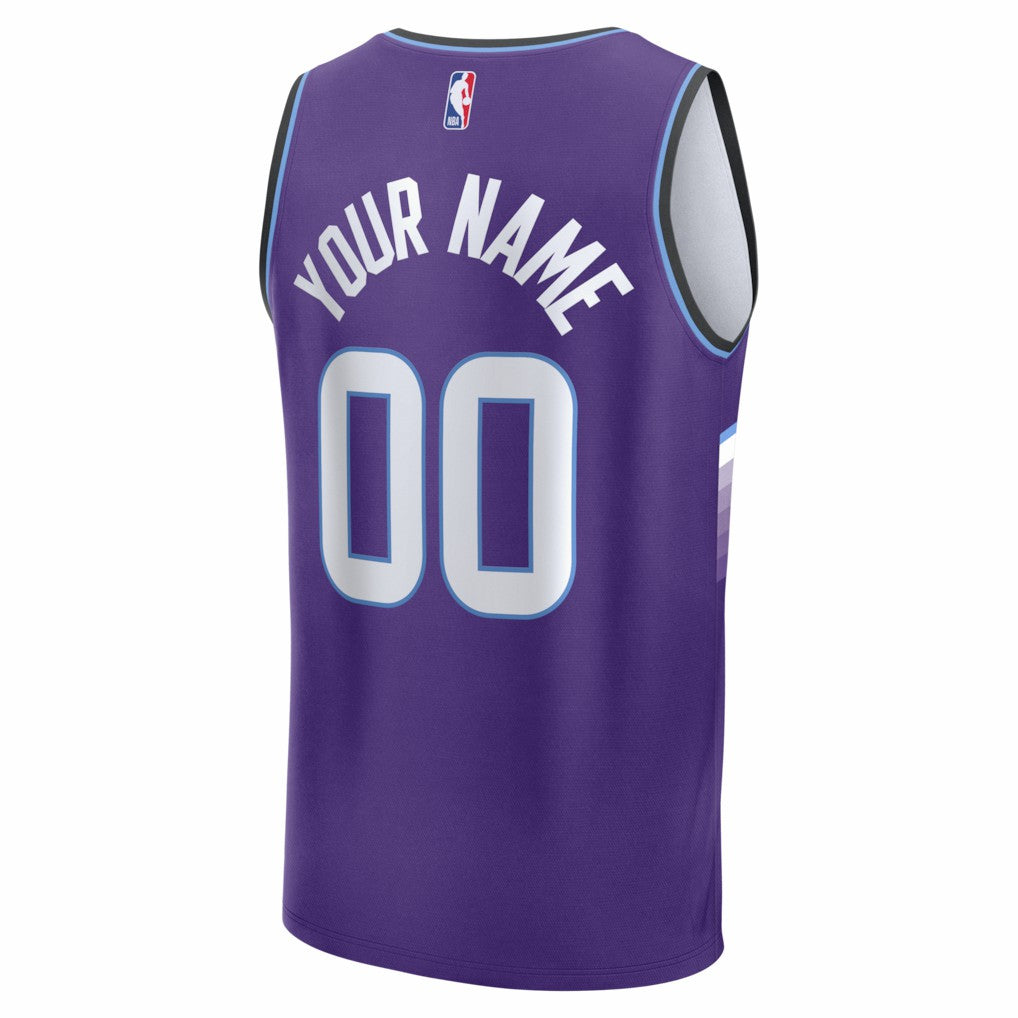 Utah Jazz Fast Break Replica Custom Jersey Purple Icon Edition