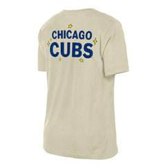 Chicago Cubs New Era Women's Stars & Cap T-Shirt - Cream T-shirts