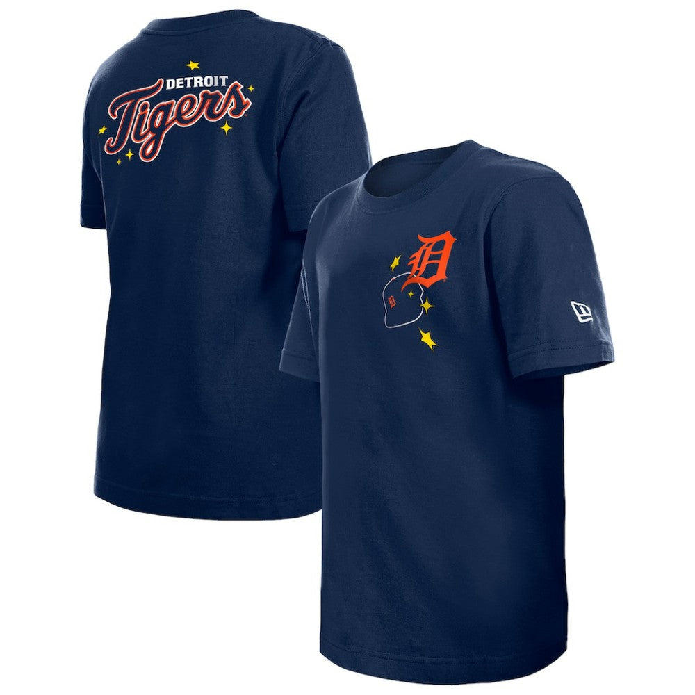 Detroit Tigers New Era Youth Stars & Cap T-Shirt - Navy T-shirts