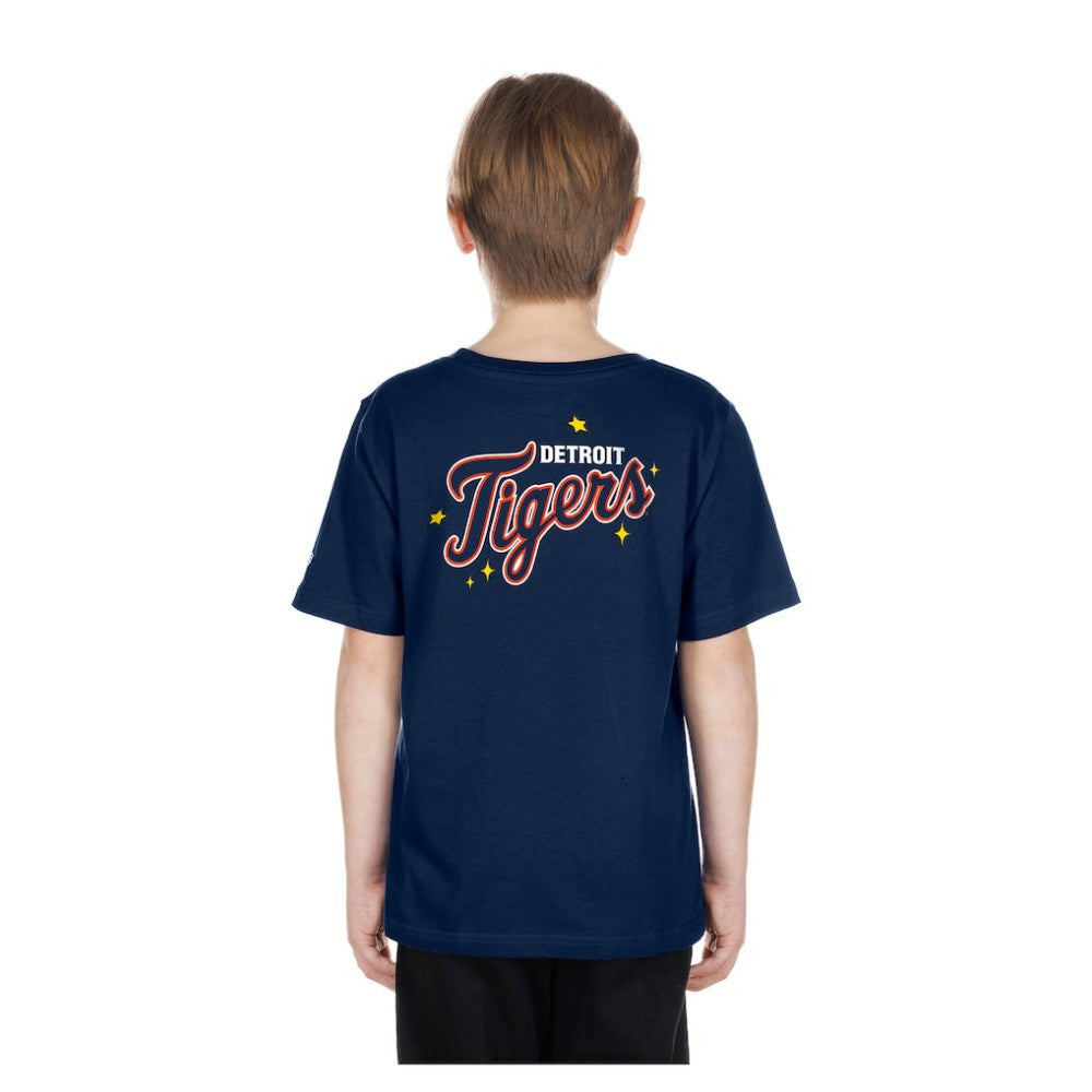 Detroit Tigers New Era Youth Stars & Cap T-Shirt - Navy T-shirts