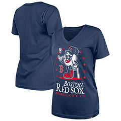 Boston Red Sox New Era Women's Little Miss 2 V-Neck T-Shirt - Navy T-shirts