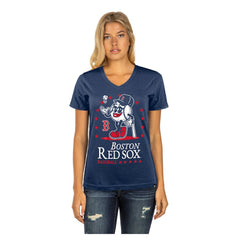 Boston Red Sox New Era Women's Little Miss 2 V-Neck T-Shirt - Navy T-shirts