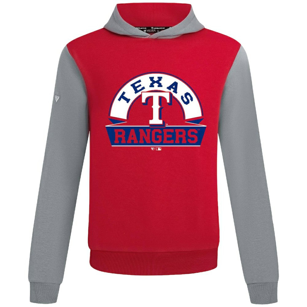 Texas Rangers Levelwear Throwback Ultimate Banner Arch Hoodie - Red Hoodies