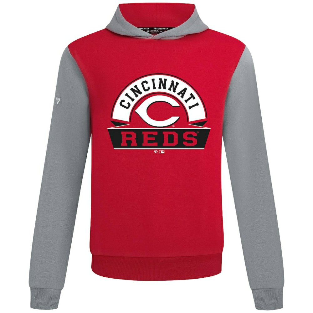 Cincinnati Reds Levelwear Throwback Ultimate Banner Arch Hoodie - Red Hoodies