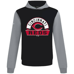 Cincinnati Reds Levelwear Throwback Ultimate Banner Arch Hoodie - Black Hoodies