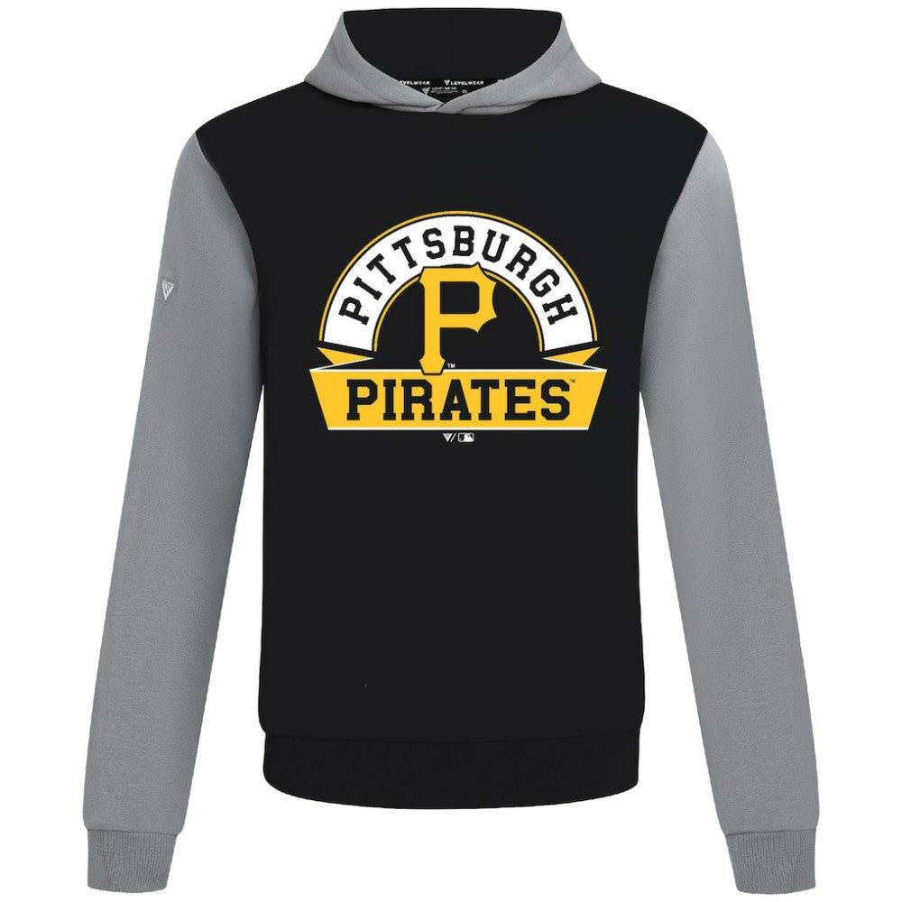 Pittsburgh Pirates Levelwear Throwback Ultimate Banner Arch Hoodie - Black Hoodies