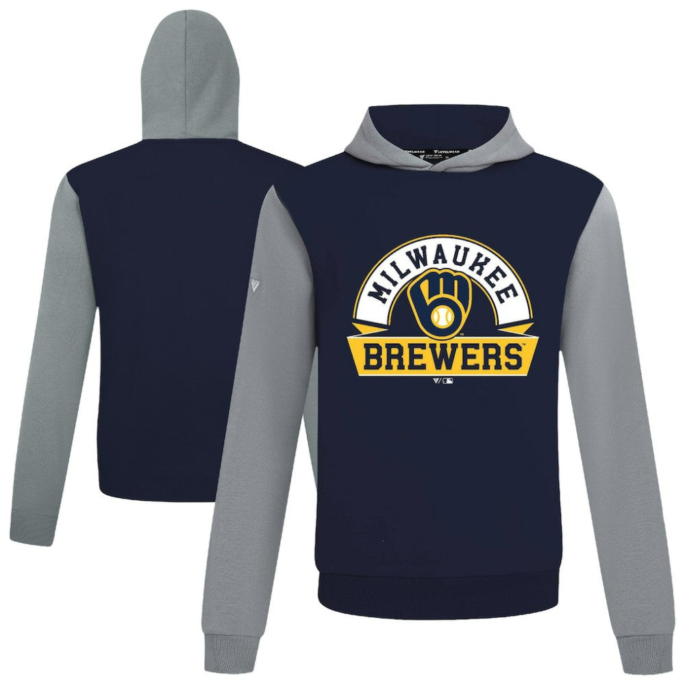 Milwaukee Brewers Levelwear Throwback Ultimate Banner Arch Hoodie - Navy Hoodies