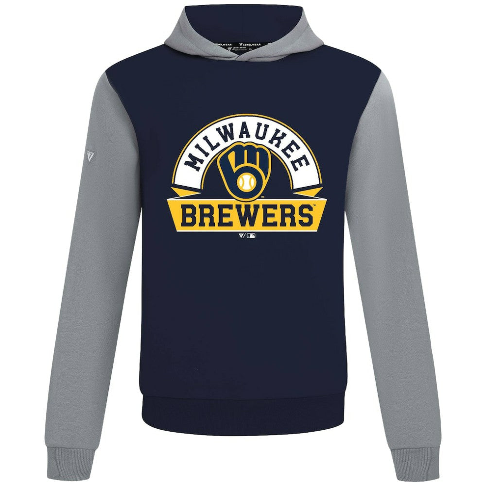Milwaukee Brewers Levelwear Throwback Ultimate Banner Arch Hoodie - Navy Hoodies