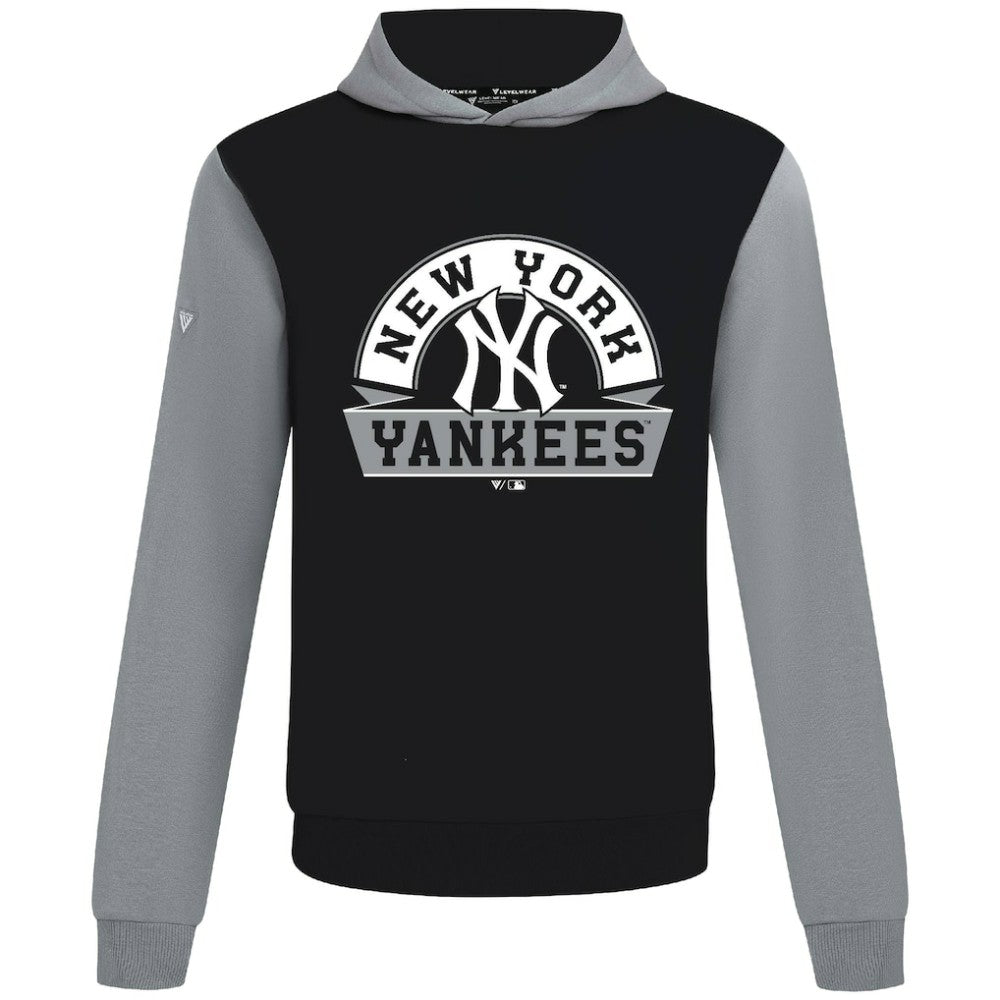 New York Yankees Levelwear Throwback Ultimate Banner Arch Hoodie - Black Hoodies