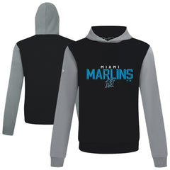 Miami Marlins Levelwear Throwback Carve Ultimate Hoodie - Black Hoodies