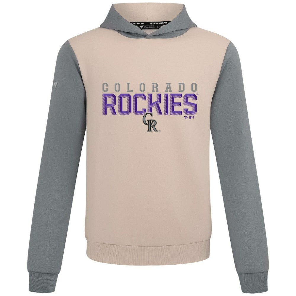 Colorado Rockies Levelwear Throwback Carve Ultimate Hoodie - Sand Hoodies