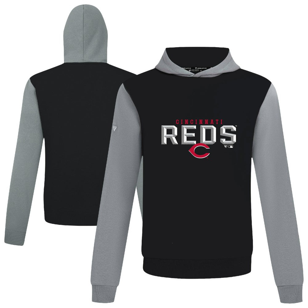 Cincinnati Reds Levelwear Throwback Carve Ultimate Hoodie - Black Hoodies